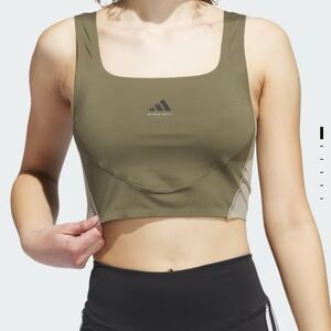 Adidas Basketball Olive Green Crop Tank Top Size XLTall